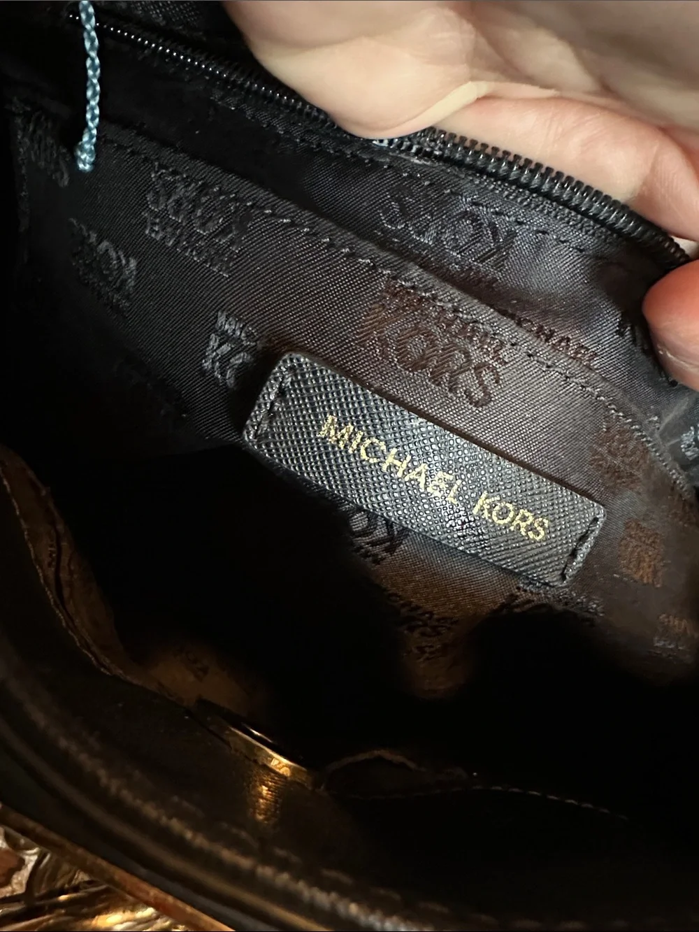 Michael Kors Black Satchel with Gold Hardware